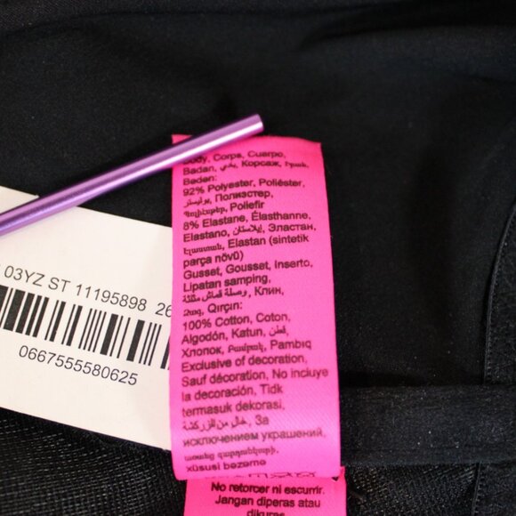 NWT La SENZA Bodysuit Thong Low Back Black Medium Satin Underwire T80 - Picture 10 of 10